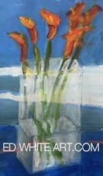 Orange Lilly in a glass Vase