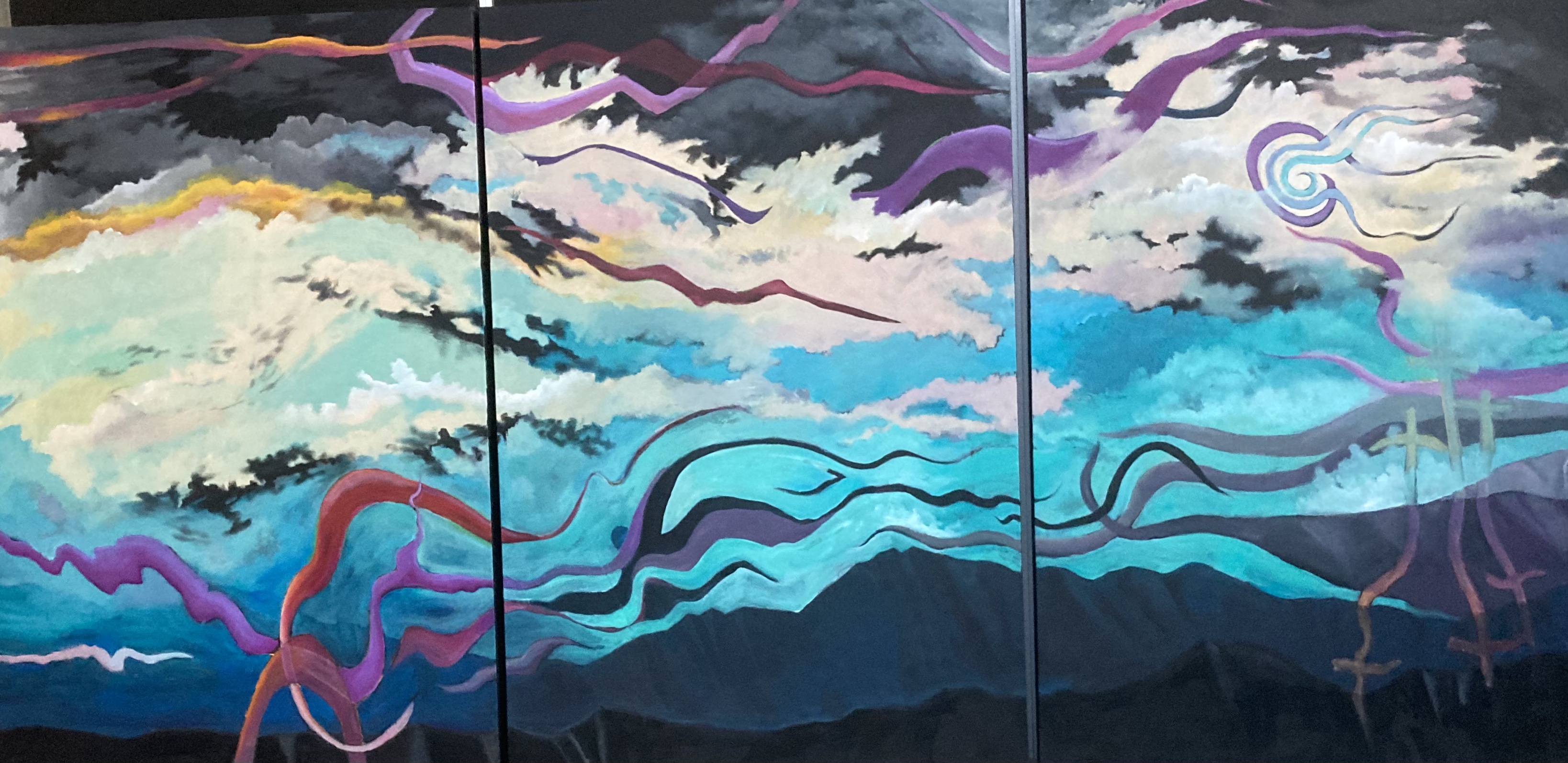 A Palouse Sky...A Trytpic Painting 12’ x 6’